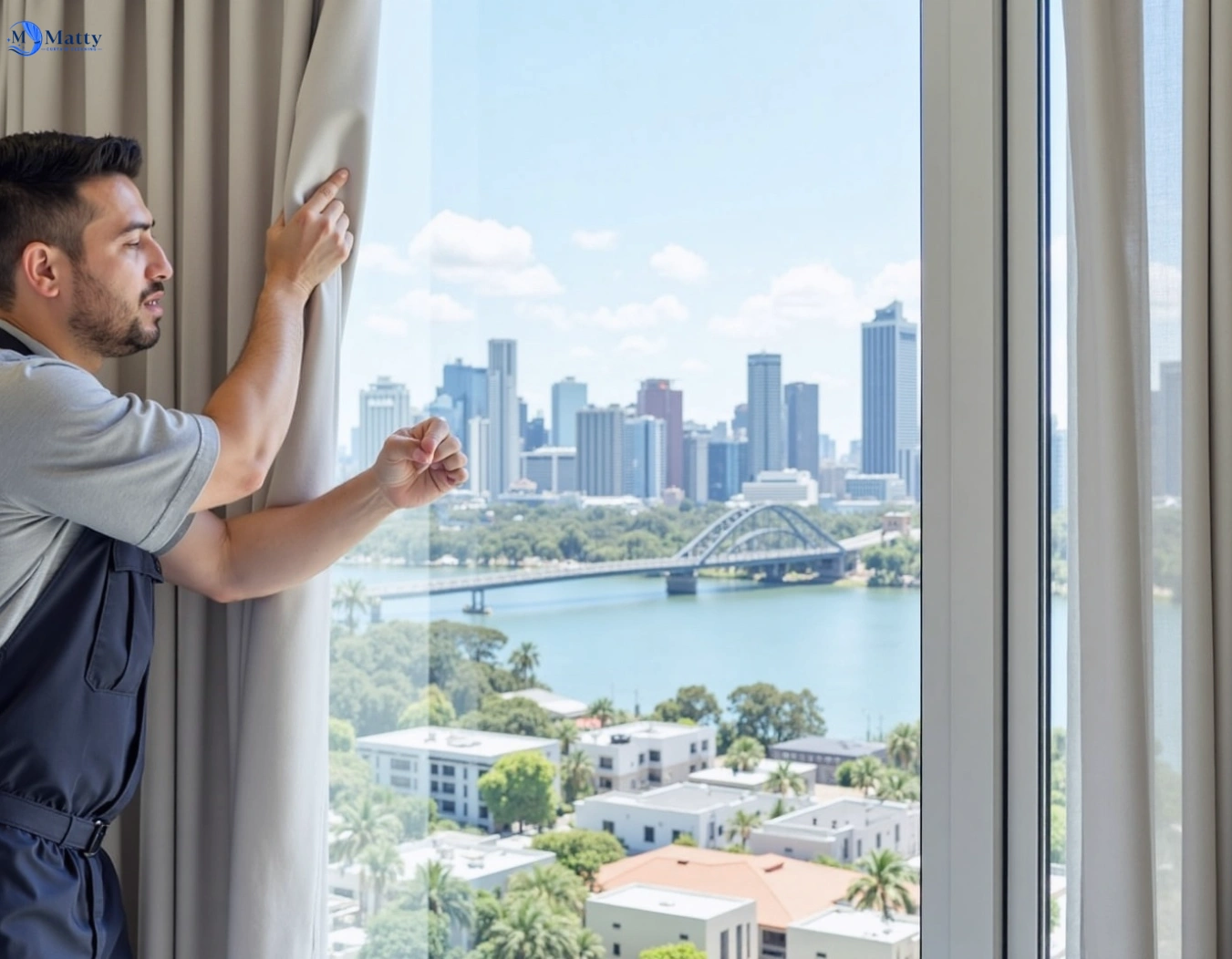 Professional curtain steam cleaning service cambridge-park-nsw QLD by Matty Curtain Cleaning